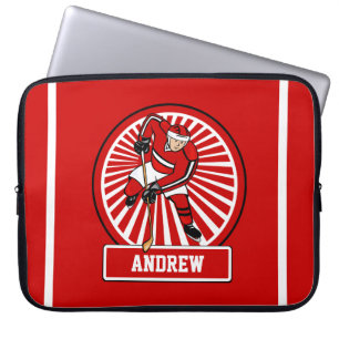 Capa Para Notebook Jogador Personalizado De Hóquei No Gelo