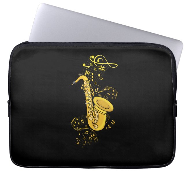 Capa Para Notebook Jogador saxofone Jazz Music Gift Men Grande Banda (Frente)