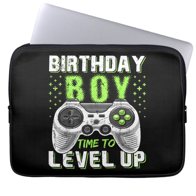 Capa Para Notebook Jogo de Vídeo do Birthday Boy Level Up (Frente)