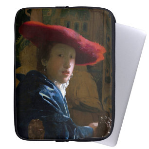 Capa Para Notebook Johannes Vermeer - Rapariga com Chapéu Vermelho