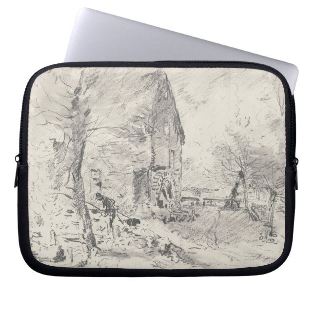 Capa Para Notebook John Constable | Watermill em Newbury (lápis) (Frente)