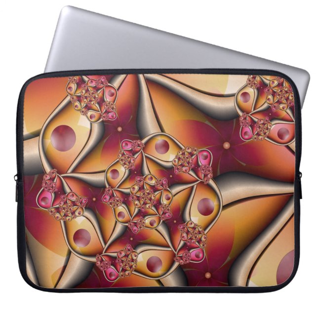 Capa Para Notebook Joy Abstrato Red Orange Fantasy Fractal (Frente)