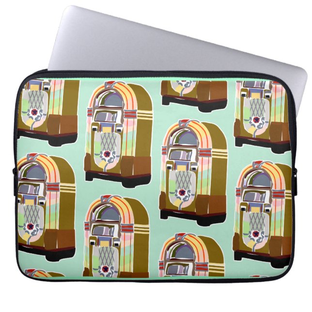Capa Para Notebook Jukeboxes Retro Mint Divertido Art Patterno Swanky (Frente)