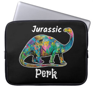 Capa Para Notebook Jurassic Perk Colorido Dinossauro Preto