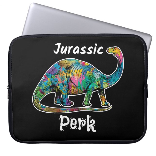 Capa Para Notebook Jurassic Perk Colorido Dinossauro Preto (Frente)