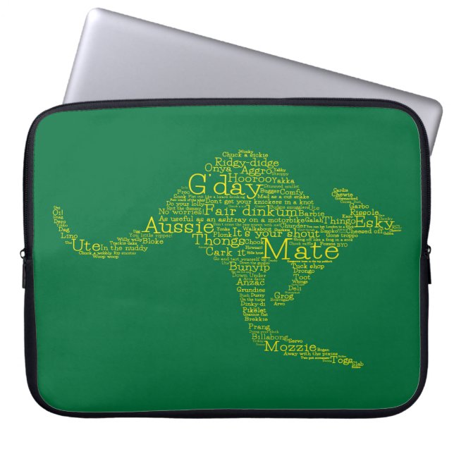 Capa Para Notebook Kangaroo feito de gíria australiana (Frente)