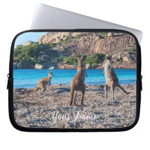 Capa Para Notebook Kangaroos na Foto da Praia Austrália