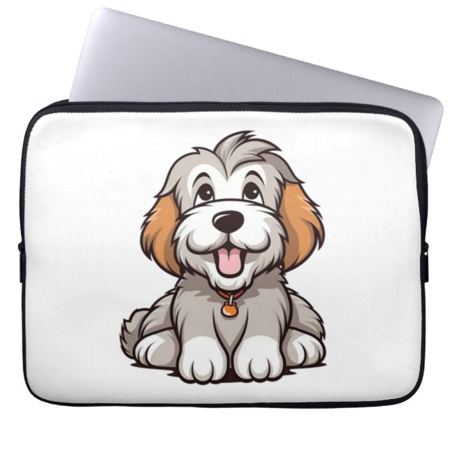 Capa Para Notebook Kawaii Bearded Collie Puppy (Frente)