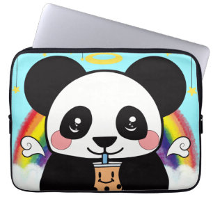 Capa Para Notebook Kawaii Boba Panda Bear Square Sticker