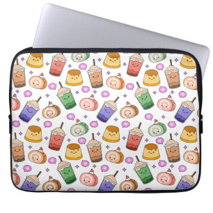 Capa Para Notebook Kawaii Boba Tea Pattern
