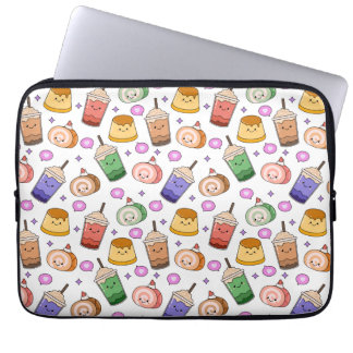 Capa Para Notebook Kawaii Boba Tea Pattern