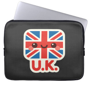 Capa Para Notebook Kawaii British Flag - Cute UK Design