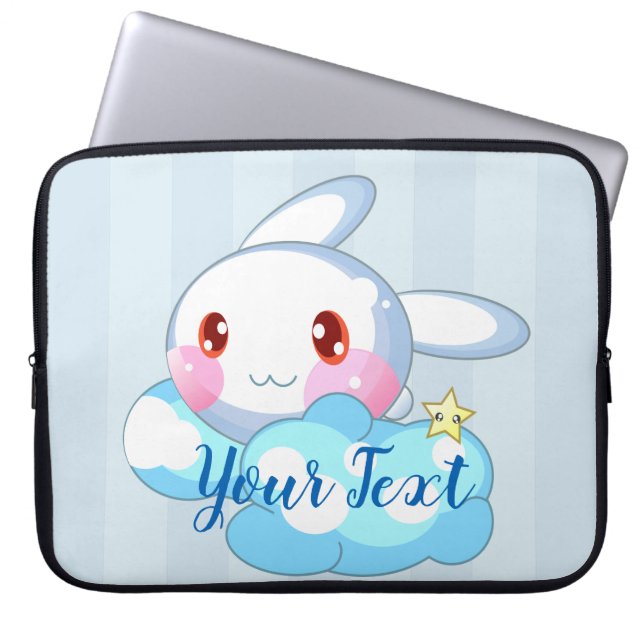 Capa Para Notebook Kawaii Bunny, Cloud & Star Personalizado (Frente)