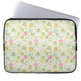 Capa Para Notebook Kawaii Frog Rainy Day Pattern Wrapping 