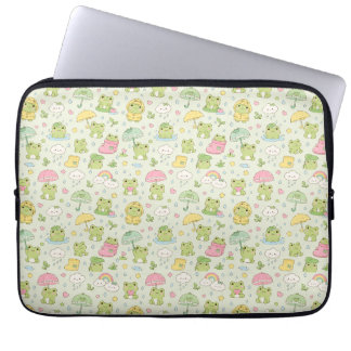 Capa Para Notebook Kawaii Frog Rainy Day Pattern Wrapping