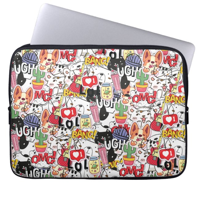 Capa Para Notebook kawaii funny pet design - cute animal lover  (Frente)