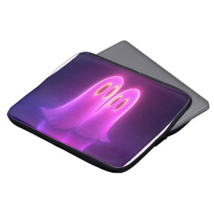 Capa Para Notebook Kawaii Ghost Casal — Espíritos do Amor Neon