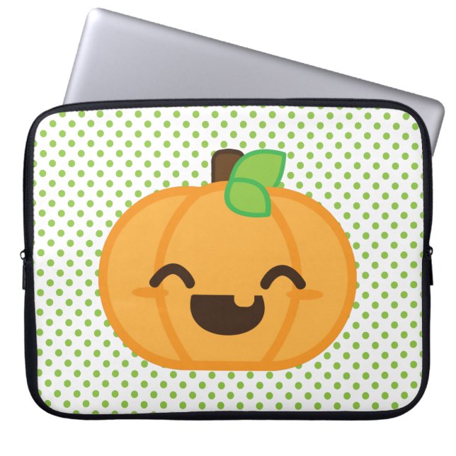Capa Para Notebook Kawaii Jack O Lanterna Bolsa de laptop Pumpkin (Frente)