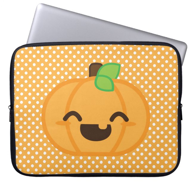 Capa Para Notebook Kawaii Jack O Lanterna Bolsa de laptop Pumpkin (Frente)