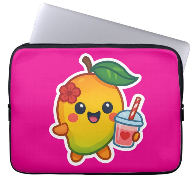 Capa Para Notebook Kawaii Mango - Fruta doce com Heart Smoothi (Frente)