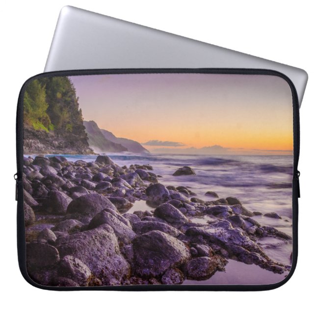 Capa Para Notebook Ke’e Beach em Sunrise, Kauai, Hawaii Wetcase (Frente)