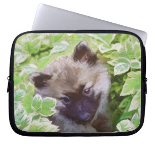 Capa Para Notebook Keeshond Puppy na Pintura Original