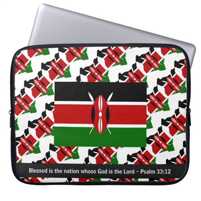 Capa Para Notebook KENYA abençoou Laptop Cristão Nação (Frente)