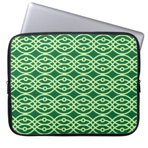 Capa Para Notebook Kimono impressão, verde escuro e claro