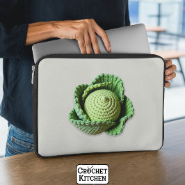 Capa Para Notebook Kitsch Modern Green Granny Garden Crochet Cabbage