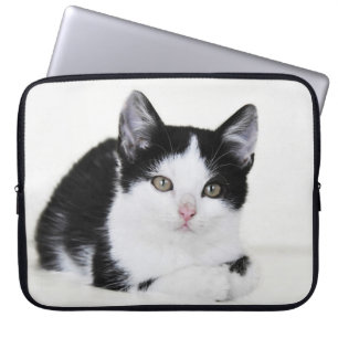 Capa Para Notebook Kitten Preto e Branco