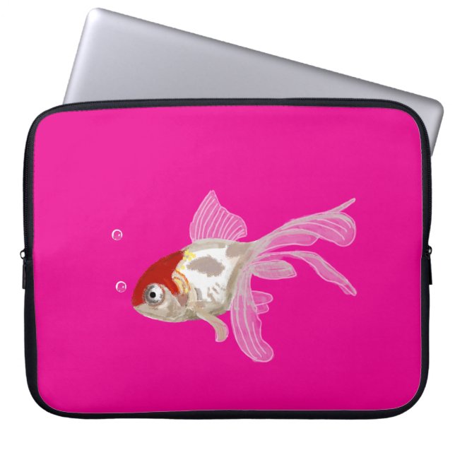 Capa Para Notebook Kleiner Goldfisch auf transparentem Untergund (Frente)