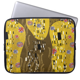 Capa Para Notebook Klimt Inspirou Dourada Arte Nouveau O Beijo
