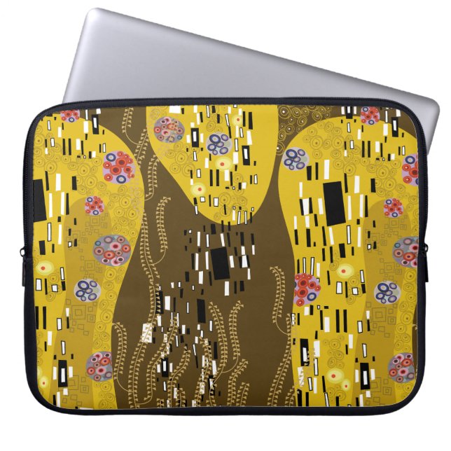 Capa Para Notebook Klimt Inspirou Dourada Arte Nouveau O Beijo (Frente)