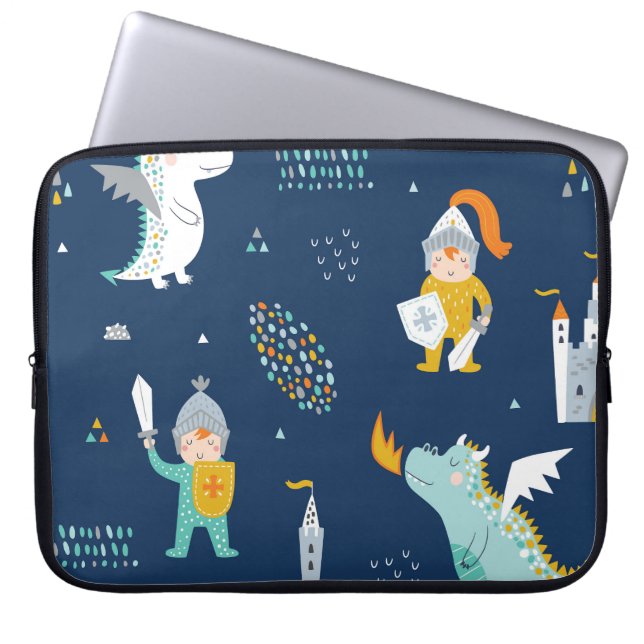Capa Para Notebook Knight Dragon Castle Padrão Infantil (Frente)