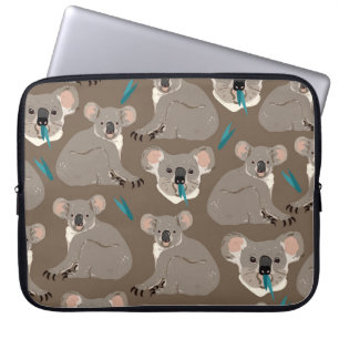 Capa Para Notebook Koala sobre fundo castanho neutro, sem costura