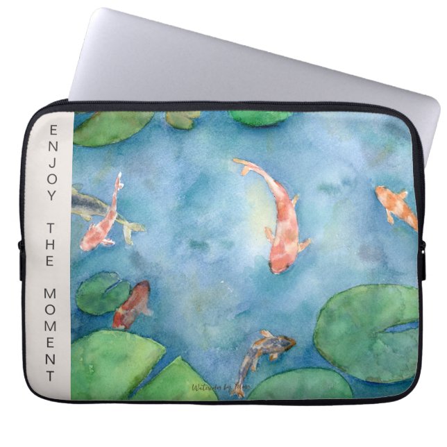 Capa Para Notebook Koi Fish Watercolor (Frente)