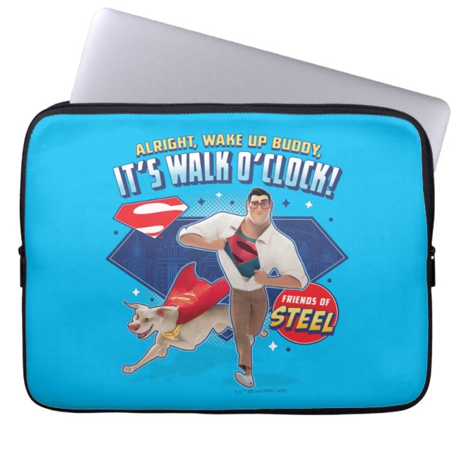 Capa Para Notebook Krypto & Superman - É Walk O'Clock! (Frente)