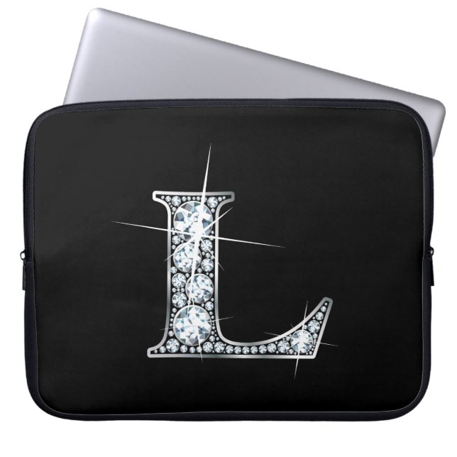 Capa Para Notebook L Faux-"Diamond" Monograma (Frente)
