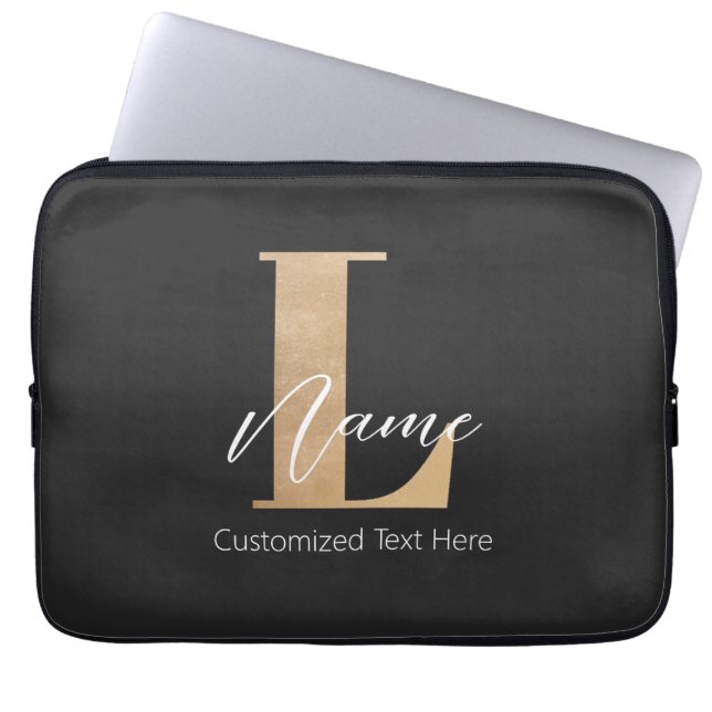 Capa Para Notebook L & Name Iniciais Monogramados Modernos Personaliz (Frente)