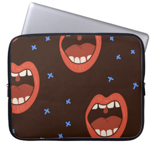 Capa Para Notebook Lábios Desenhados À Mão: Padrões Boca Bonitos.
