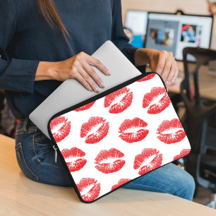 Capa Para Notebook Lábios Vermelhos, Padrão De Lábios, Batom Vermelho