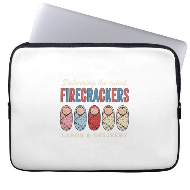Capa Para Notebook Labor & Delivery Fogos de Artifício Enfermeira de  (Frente)