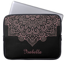 Lace Mandala BLACK, Lace Negra, rosa de ouro Doura
