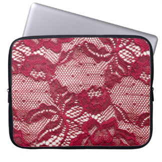 Capa Para Notebook Lace vermelho: têxtil de gaquard elástica.