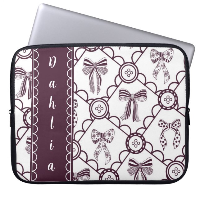 Capa Para Notebook Laço Marrom Coquete (Frente)