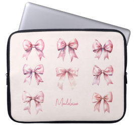 Capa Para Notebook Laço Pink Coquette Nome Personalizado