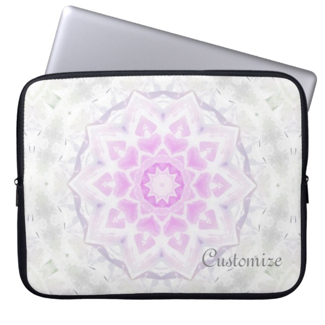 Capa Para Notebook Lacy Kaleidoscope Cor-de-rosa e branco Capa (Frente)