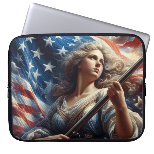 Capa Para Notebook Lady Of Liberty - Arte Patriotismo (Frente)
