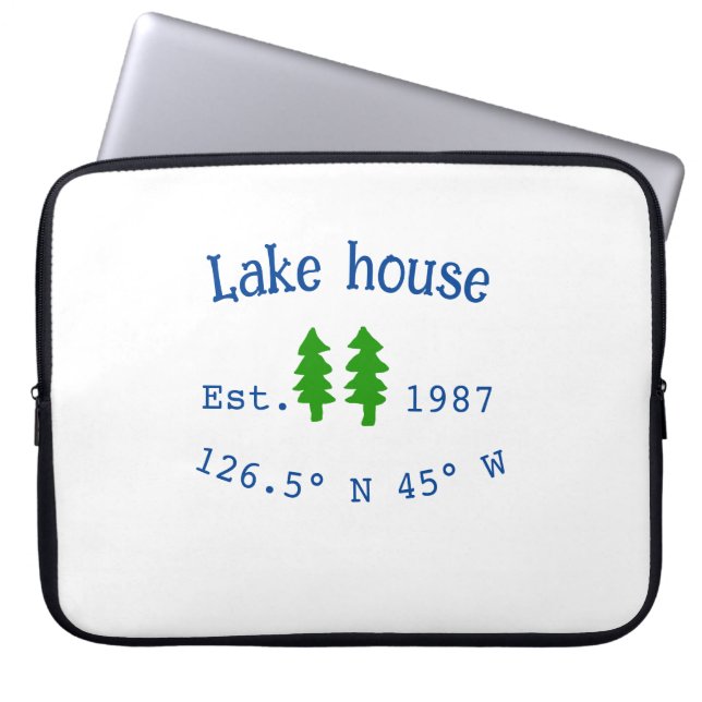 Capa Para Notebook Lago House ets. Data ano em que as coordenadas per (Frente)