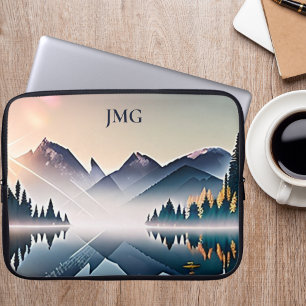 Capa Para Notebook Lago Montanha em Sunrise